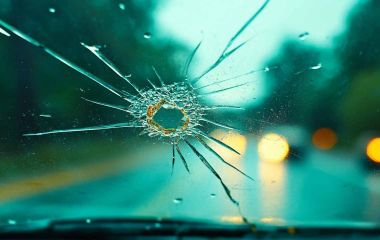 Скол на лобовом стекле — ремонт сейчас, экономия потом